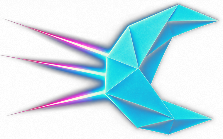 Night Run Games — a glowing papercraft crescent moon with speed streaks